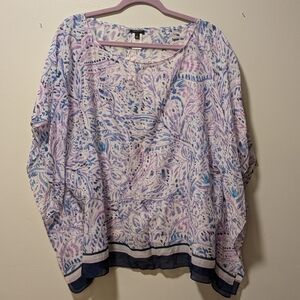 NWT Talbots Pastel Paisley Blouse L